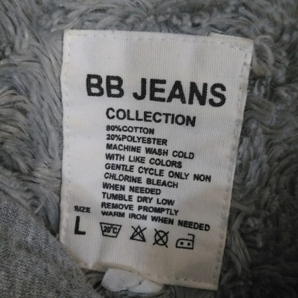 BB Jeans Cotton Collection Gray Fuzzy Soft American 68 Zipper Sweater Hoodie Top